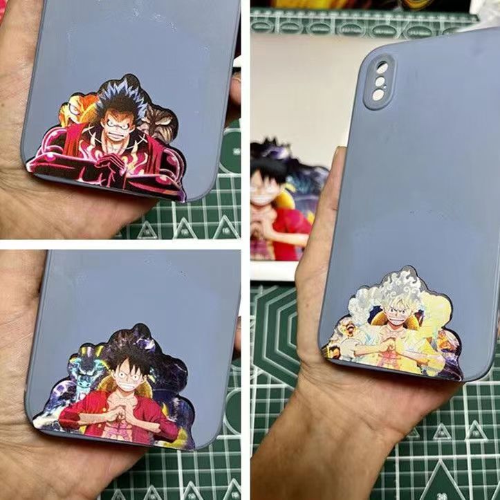 One Piece 3D Motion Stickers, Lenticular Anime Character Decals, Luffy Zoro Nami Changing Image Sticker, Waterproof Peekers Sticker for Car Laptop Water Bottle, One Piece Fans Collectible Decor