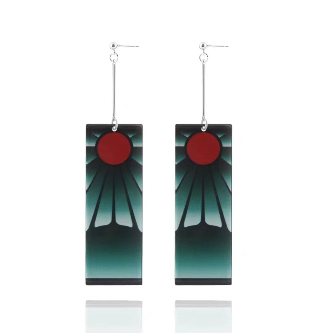 Demon Slayer Anime Earrings, Tanjiro Hanafuda Drop Dangle Earrings, Multiple Styles Acrylic Cosplay Earrings, Demon Slayer Kimetsu No Yaiba Jewelry, Anime Cosplay Accessories Gift for Demon Slayer Fans