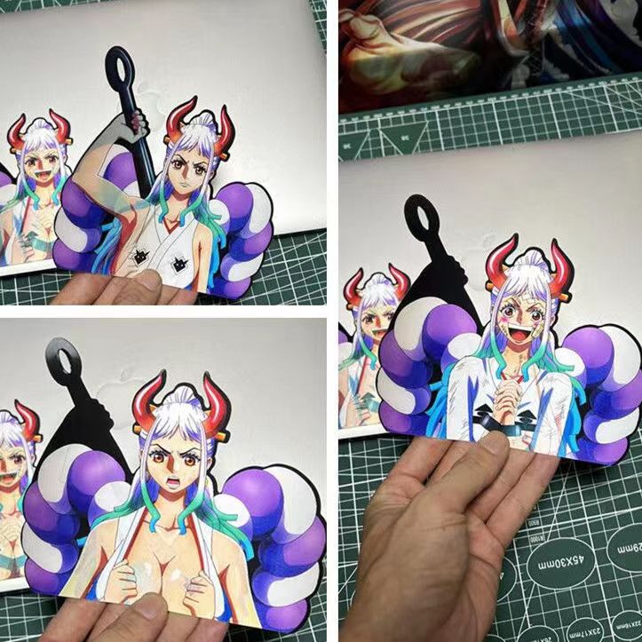 One Piece 3D Motion Stickers, Lenticular Anime Character Decals, Luffy Zoro Nami Changing Image Sticker, Waterproof Peekers Sticker for Car Laptop Water Bottle, One Piece Fans Collectible Decor
