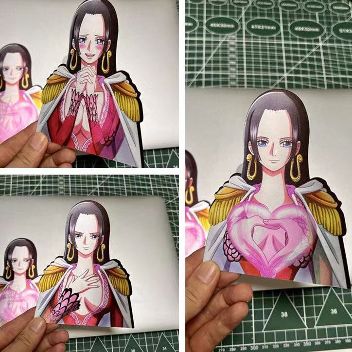 One Piece 3D Motion Stickers, Lenticular Anime Character Decals, Luffy Zoro Nami Changing Image Sticker, Waterproof Peekers Sticker for Car Laptop Water Bottle, One Piece Fans Collectible Decor