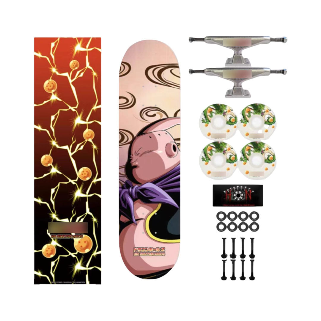 Dragon Ball Z Anime Skateboard Deck, Multiple Classic Characters Goku Vegeta Frieza Buu Printed Complete Skateboard, Dragon Ball Anime Street Skateboard, Anime Fan Collectible Gift