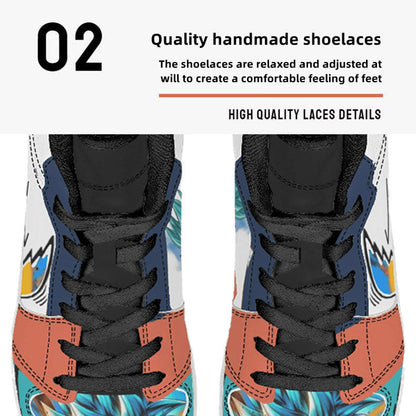 Dragon Ball Goku Super Saiyan Blue Anime High Top Sneakers, Teal White Orange Custom Print Streetwear Shoes, Men Women Casual Fashion Sneakers, Anime Fan Collectible Footwear Gift