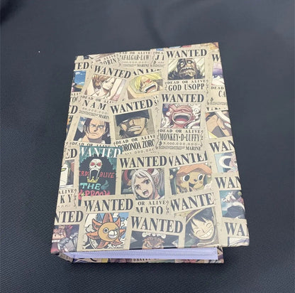 One Piece Wanted Poster Collection Book, Anime Bounty Wanted Posters Album, Vintage Kraft Paper Wanted Cards with Storage Book, Collectible Bounty Poster Set Gift for One Piece Fans