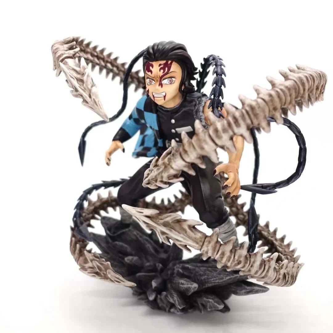 Demon Slayer Kimetsu no Yaiba GK Anime Figure, Tanjiro Rengoku Nezuko Giyu Character Statue with Special Effects Base, PVC Collectible Model Figurine, Anime Desk Decoration Gift for Demon Slayer Fans