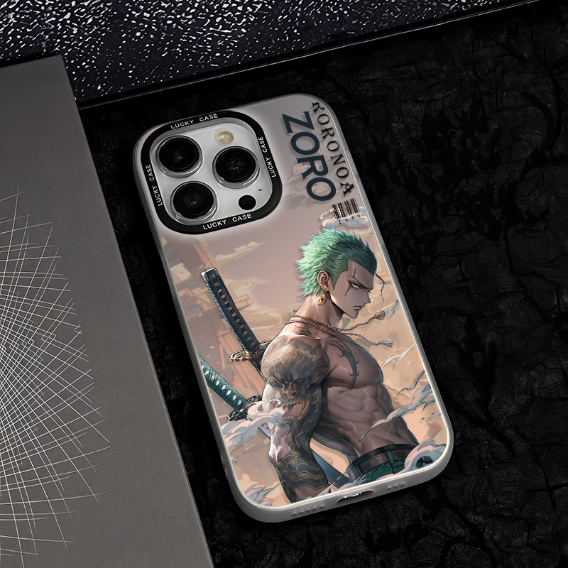 One Piece Roronoa Zoro Anime Phone Case for iPhone, Cool Zoro Swordsman Character Print Protective Case, Shockproof Soft TPU Bumper Cover, Trendy Manga Anime Phone Shell, Anime Merch Gift for One Piece Fans