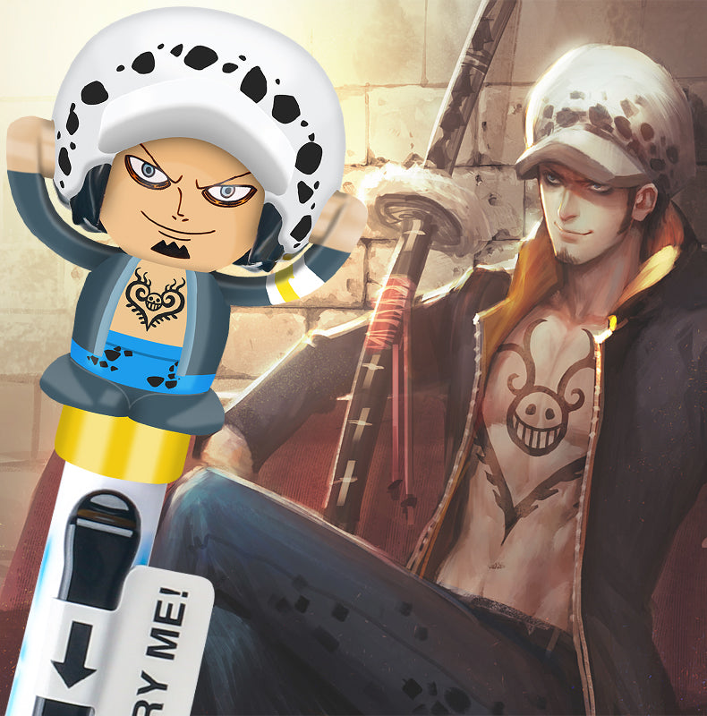 One Piece Anime Gel Pen, 3D Character Figure Topper Ballpoint Pen, Luffy Chopper Ace Law Collectible Writing Pen, Smooth Ink School Stationery, Birthday Gift for One Piece Fans Students