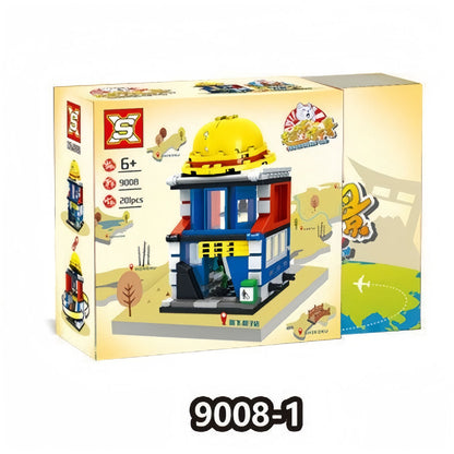 One Piece Street View Building Blocks Set, Anime 4 in 1 Modular Street Shop Model, Interlocking Brick City House Construction Toy, Collectible Display Building Kit, Gift for One Piece Anime Fans & Teenagers