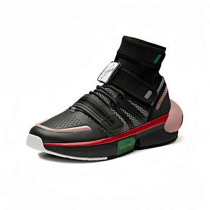 Anime Cosplay High Top Sneakers, Techwear Streetwear Futuristic Costume Shoes, Fashion Buckle Strap Sock Style Sneakers, Non Slip Platform Casual Walking Shoes for Men Women Cosplay Fans