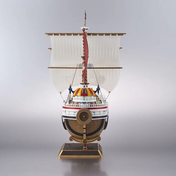 One Piece Thousand Sunny Pirate Ship Model Kit, Luffy Straw Hat Crew Boat Building Model, Anime One Piece Thousand Sunny Statue Collectible, DIY Assembly Ship Toy, Desktop Display Decoration Gift for One Piece Fans