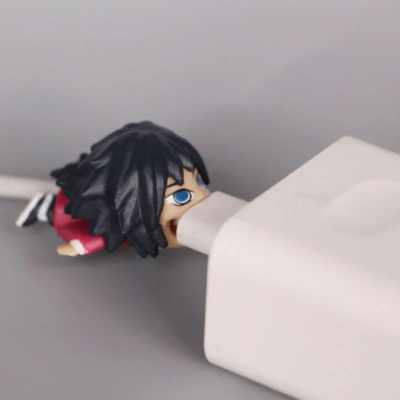 Demon Slayer Anime Cable Bite Protector, Cute Kimetsu no Yaiba Cable Saver, Cartoon Character Charger Cord Protector, Anti-break Cable Sleeve, Demon Slayer Collectible Cable Accessories, Gift for Anime Fans