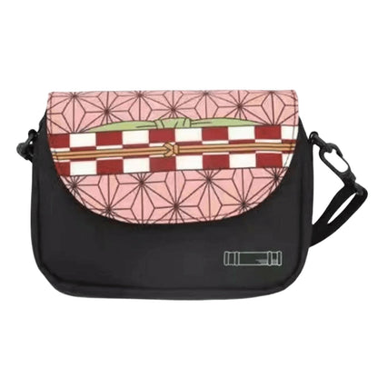 Demon Slayer Anime Crossbody Messenger Bag, Multi Styles Tanjiro Nezuko Zenitsu Pattern Shoulder Sling Bag, Casual Small Satchel Bag, Demon Slayer Merch Crossbody Purse Gift for Anime Fans