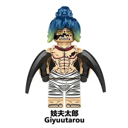 Demon Slayer Custom Minifigures, Anime Building Block Figures, Yoriichi Muzan Daki Gyutaro Hantengu Douma Kokushibo Collectible Brick Minifigs, Anime Character Construction Toy Gift for Fans