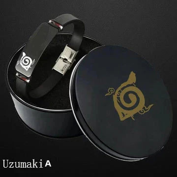 Naruto Anime Wristband Bracelet, Konoha Village Symbol PU Leather Adjustable Bracelet, Cosplay Accessory, Anime Jewelry Gift for Men Women Fans