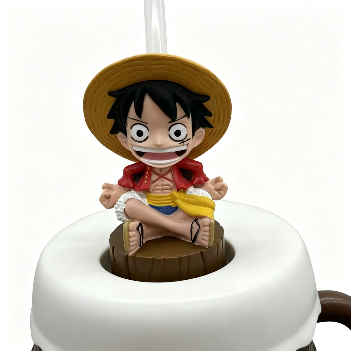 One Piece Monkey D. Luffy Tony Tony Chopper Trafalgar Law Barrel Shaped Straw Cup, Collectible Figure Lid Drinking Mug With Straw For Fans Collection
