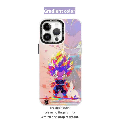 Dragon Ball Z Anime Phone Case for iPhone, Ultra Instinct Goku & Vegeta Q Version Character Print Protective Case, DBZ Anime Cartoon Shockproof Phone Cover for iPhone Series