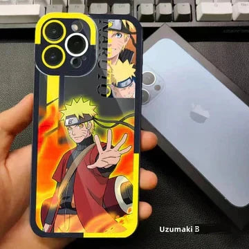 Naruto Anime Transparent Phone Case, Itachi Sasuke Naruto Gaara Pain Printed Shockproof Clear TPU Cover, Color Camera Frame Protective Case, Naruto Fan Phone Accessory Gift