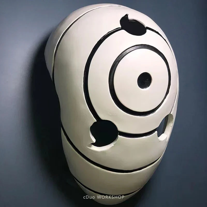 Naruto Obito Tobi Spiral Mask, Light Up Uchiha Obito Cosplay Mask, Anime Tobi Mask with LED Glow Effect, Halloween Costume Prop Collectible Mask for Naruto Fans