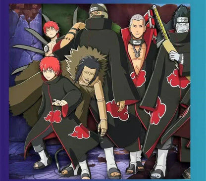 Naruto Akatsuki Group 3D Paper Cut Shadow Box Framed Art, Handmade Layered Papercraft Wall Decor, Anime Picture Frame, Fan Collectible Room Decor Gift