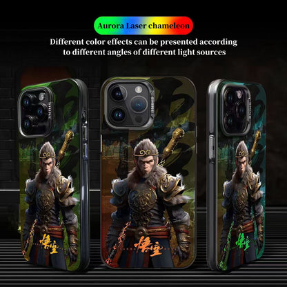 Black Myth Wukong Phone Case for iPhone, Cool Black Myth Sun Wukong Character Print Protective Phone Cover, Shockproof Hard Shell Phone Case, Game Merch Gift for Black Myth Wukong Fans Gamers