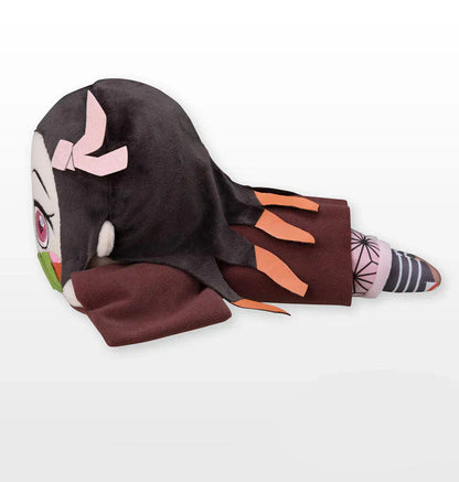 Demon Slayer Kimetsu no Yaiba Lying Plush Doll, Cute Anime Character Stuffed Pillow Plushie, Tanjiro Nezuko Zenitsu Inosuke Giyuu Shinobu Soft Toy, Anime Collectible Plush Gift for Fans