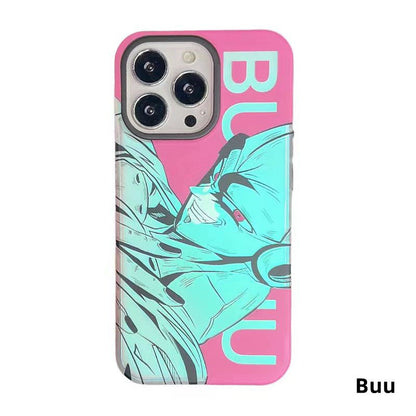 Dragon Ball Z Anime Phone Case for iPhone, Manga Style Goku Vegeta Buu Printed Protective Phone Cover, DBZ Comic Shockproof Hard Shell Case for iPhone Series Anime Fans