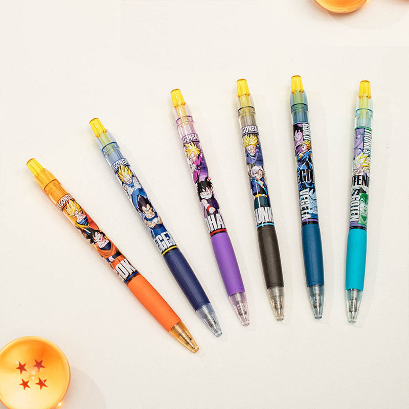 Dragon Ball Z Anime Retractable Ballpoint Pens, Goku Vegeta Gohan Trunks Character Printed Gel Ink Pens, Anime Themed School Office Writing Stationery, Collectible Gift for Dragon Ball Fans