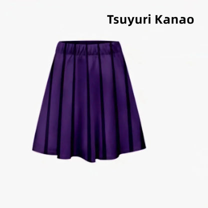 Demon Slayer A-Line Skirt, 9 Styles Anime Character Pattern Flared Skirt, Nezuko Tanjiro Zenitsu Shinobu Cosplay Skirt, Elastic Waist Casual Costume Skirt for Demon Slayer Fans