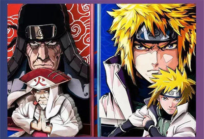 Naruto All Seven Hokages Long 3D Paper Cut Shadow Box Framed Art, Handmade Layered Papercraft Wall Decor, Anime Picture Frame, Fan Collectible Decor Gift