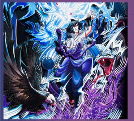 Naruto Uchiha Sasuke 3D Paper Cut Shadow Box Framed Art, Handmade Layered Papercraft Wall Decor, Anime Picture Frame, Fan Collectible Room Decor Gift