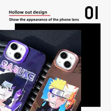 Naruto Anime Phone Case, Naruto and Sasuke Retro Comic Art Print Shockproof Soft TPU Phone Cover For iPhone, Cool Anime Character Phone Shell, Anime Fan Gift