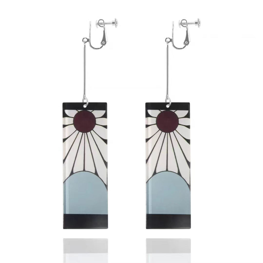 Demon Slayer Anime Earrings, Tanjiro Hanafuda Drop Dangle Earrings, Multiple Styles Acrylic Cosplay Earrings, Demon Slayer Kimetsu No Yaiba Jewelry, Anime Cosplay Accessories Gift for Demon Slayer Fans