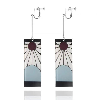 Demon Slayer Anime Earrings, Tanjiro Hanafuda Drop Dangle Earrings, Multiple Styles Acrylic Cosplay Earrings, Demon Slayer Kimetsu No Yaiba Jewelry, Anime Cosplay Accessories Gift for Demon Slayer Fans