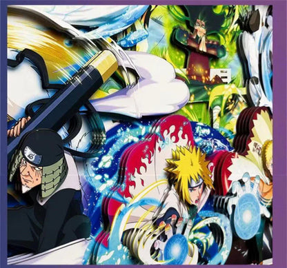Naruto Seven Hokages 3D Paper Cut Shadow Box Framed Art, Handmade Layered Papercraft Wall Decor, Anime Picture Frame, Fan Collectible Room Decor Gift