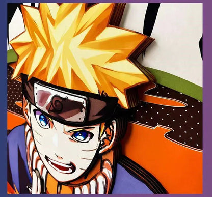 Naruto Uzumaki 3D Layered Paper Art Frame, Anime Naruto Handmade Paper Cut Shadow Box, Stratification Paper Carving Painting, Wall & Desk Display Decor, Collectible Art Gift for Naruto Anime Fans