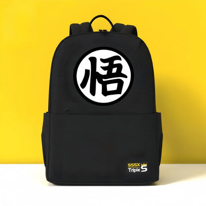 Dragon Ball Z Backpack, Goku Kanji Logo Anime School Backpack, Lightweight Casual Daypack Bookbag, Dragon Ball Character Print Rucksack for Teens Students, DBZ Dragon Ball Fan Merch Gift