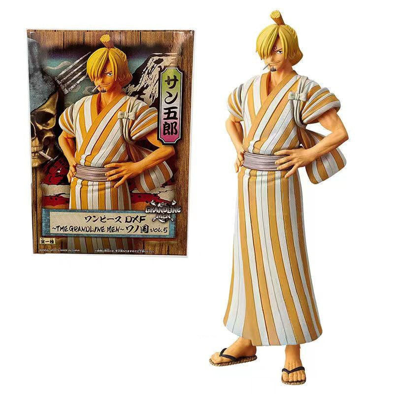 One Piece Wano Country Anime Figures, Luffy Zoro Sanji Nami Robin Chopper Brook Whitebeard PVC Statue, Wano Outfit Collectible Figurine, Desk Shelf Display Decoration, Birthday Gift for One Piece Anime Fans