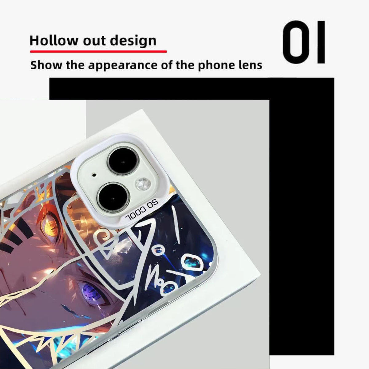 Naruto Anime Phone Case for iPhone, Cool Cracked Line Naruto Sasuke Character Print Case, Shockproof Soft TPU Protective Cover, Anime Naruto Merch Phone Shell Gift for Anime Fans