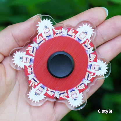 Naruto Anime Running Fidget Spinner, Optical Illusion Dynamic Fidget Toy, Acrylic Character Animation Fingertip Spinner, Stress Relief Hand Spinner, Collectible Gift for Naruto Fans