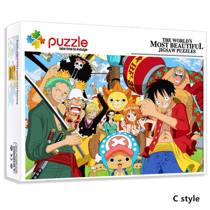 One Piece Anime Jigsaw Puzzle 1000 Pieces, Luffy Zoro Straw Hat Crew Collectible Puzzle, Adult Difficult Decompression Puzzle Game, HD Cartoon Pattern Puzzle, Gift for One Piece Anime Fans