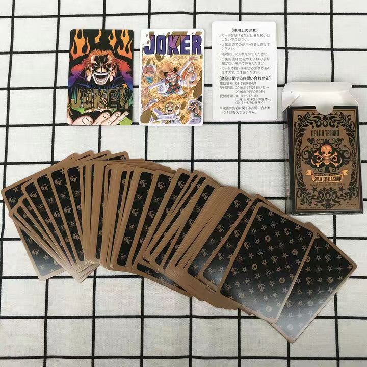One Piece Golden Skull Playing Cards, Vintage Anime Pirate Poker Cards, Collectible Deck Card Set, Game Cards for Party Table Game, One Piece Merch Gift for Anime Fans