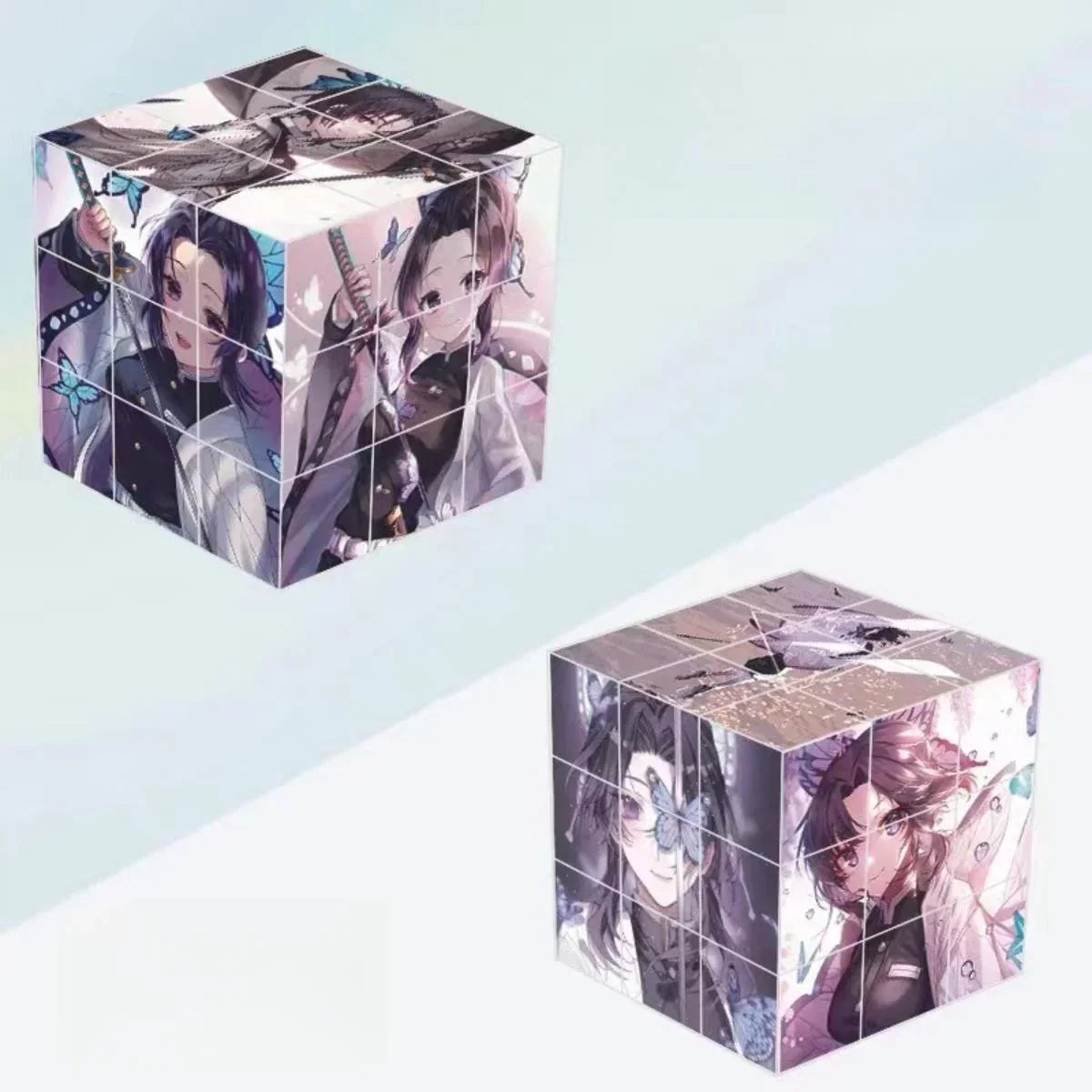 Demon Slayer Tanjiro Nezuko HD Printed Speed Puzzle Cube, Smooth Turning Brain Teaser Educational Fidget Toy, Anime Collection Desk Decor Gift for Anime Fans