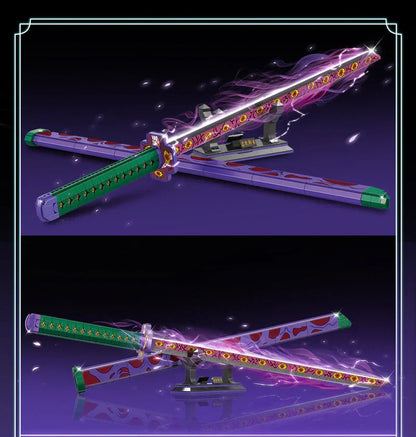 Demon Slayer Nichirin Sword Building Block Set, Anime Katana Model Kit with Scabbard & Display Stand, Multiple Styles Collectible Brick Sword, Cosplay Prop Assembly Toy Gift for Demon Slayer Fans