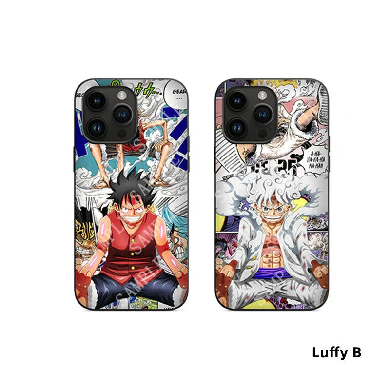 Anime Phone Case, Naruto Luffy Tanjiro Character Print Protective Phone Cover, Shockproof Soft TPU Case, Manga Comic Design Cell Phone Case, Anime Merch Gift for Teens Men Women