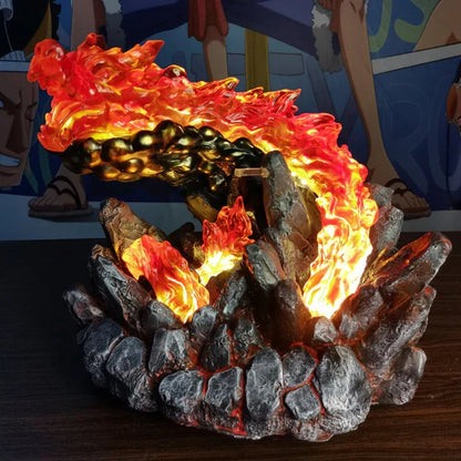Demon Slayer Tanjiro Kamado Figure, Hinokami Kagura Fire Dragon GK Resin Statue, Kamado Tanjiro Diorama Figurine, Anime Collectible Desktop Ornament Gift for Demon Slayer Fans