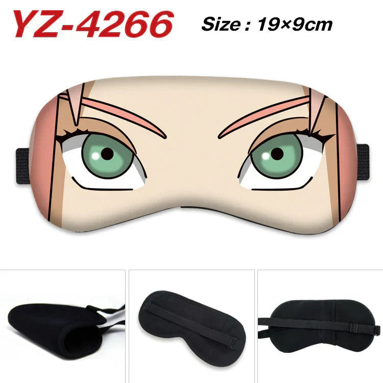Naruto Anime Sleep Eye Mask, Uchiha Sasuke Itachi Madara Sakura Printed Blindfold, Soft Comfort Light Blocking Eye Cover for Travel Nap, Multiple Styles, Anime Fan Gift