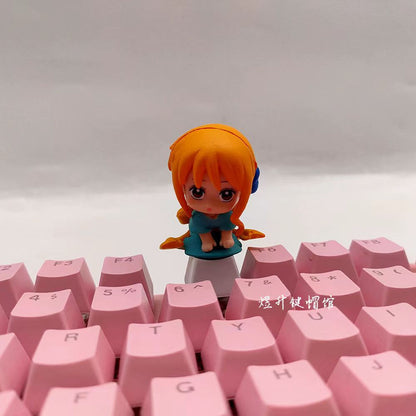 One Piece 3D Artisan Keycap, Anime Figure Custom Resin Keycap for Mechanical Keyboard, Handmade Keycap Luffy Zoro Nami Trafalgar Law, Cherry MX Switch, Anime Keyboard Decor Gift for One Piece Fans