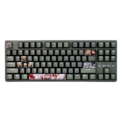 One Piece Luffy Gear 5 Anime Keycaps Set, PBT Dye-Sub Custom Mechanical Keyboard Key Caps, Nika Sun God Luffy Replacement Keycap, One Piece Anime Keyboard Decor Merch Gift for Gamers
