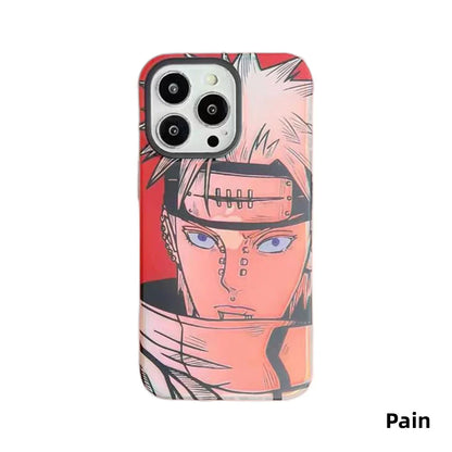 Naruto Anime Phone Case, Manga Sketch Style Protective Case for iPhone, Naruto Uzumaki Kakashi Pain Printed Soft TPU Phone Cover, Shockproof Slim Anime Phone Shell, Naruto Anime Fan Gift for iPhone