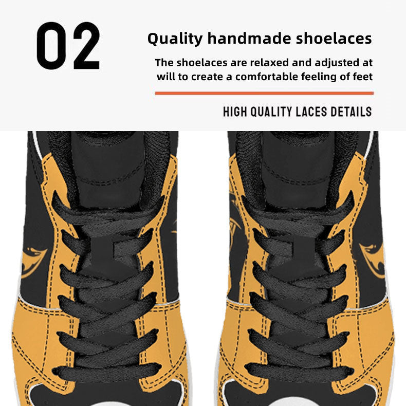 Dragon Ball Son Goku Anime High Top Sneakers, Yellow Black Custom Print Streetwear Shoes, Men Women Casual Fashion Sneakers, Anime Fan Collectible Footwear Gift