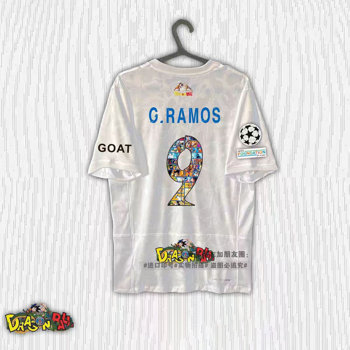 Dragon Ball Collage Print Soccer Jersey Neymar Ramos Mbappe Football Shirt